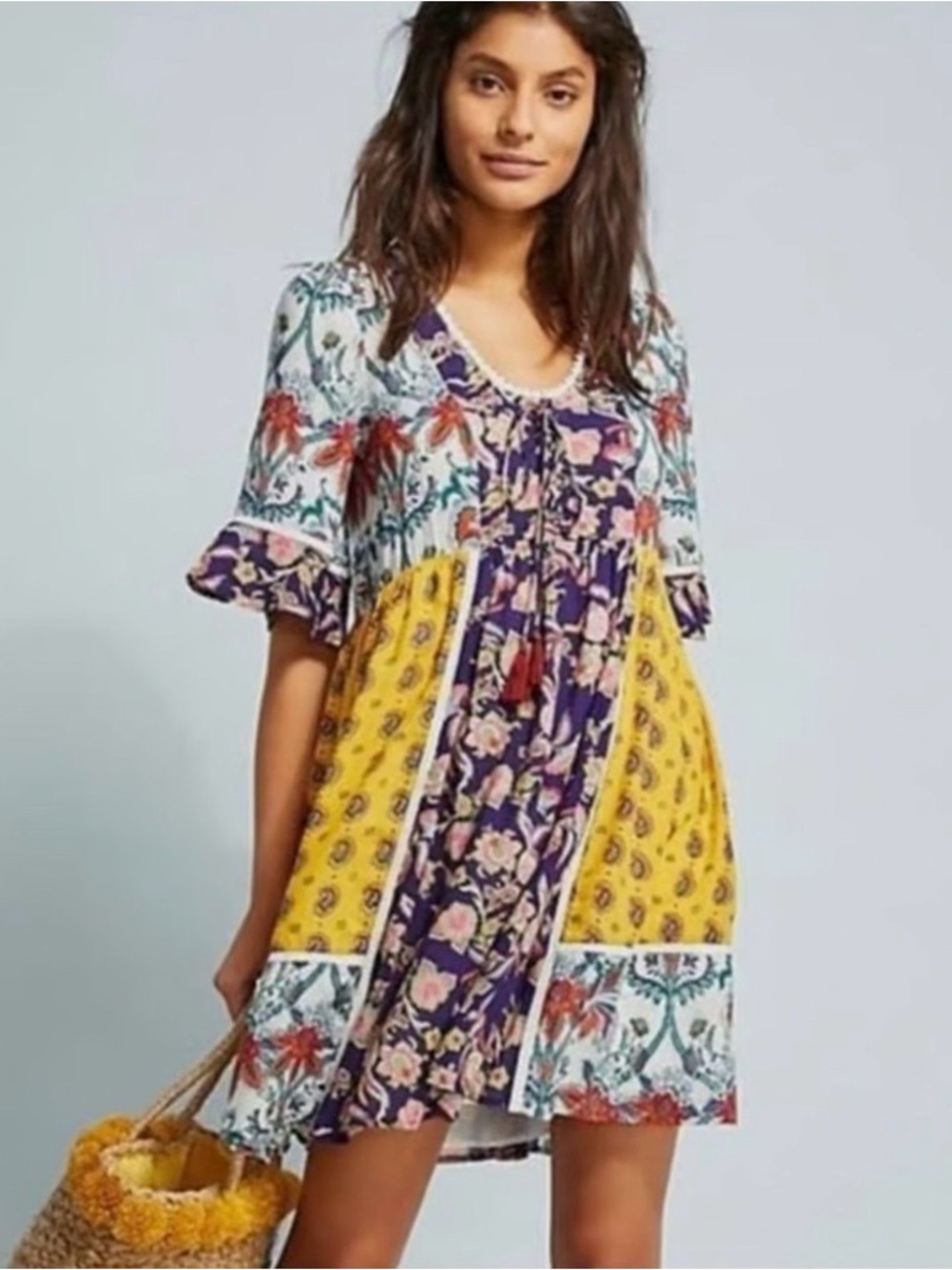 Anthropologie Lilka Patchwork Trapeze Dress